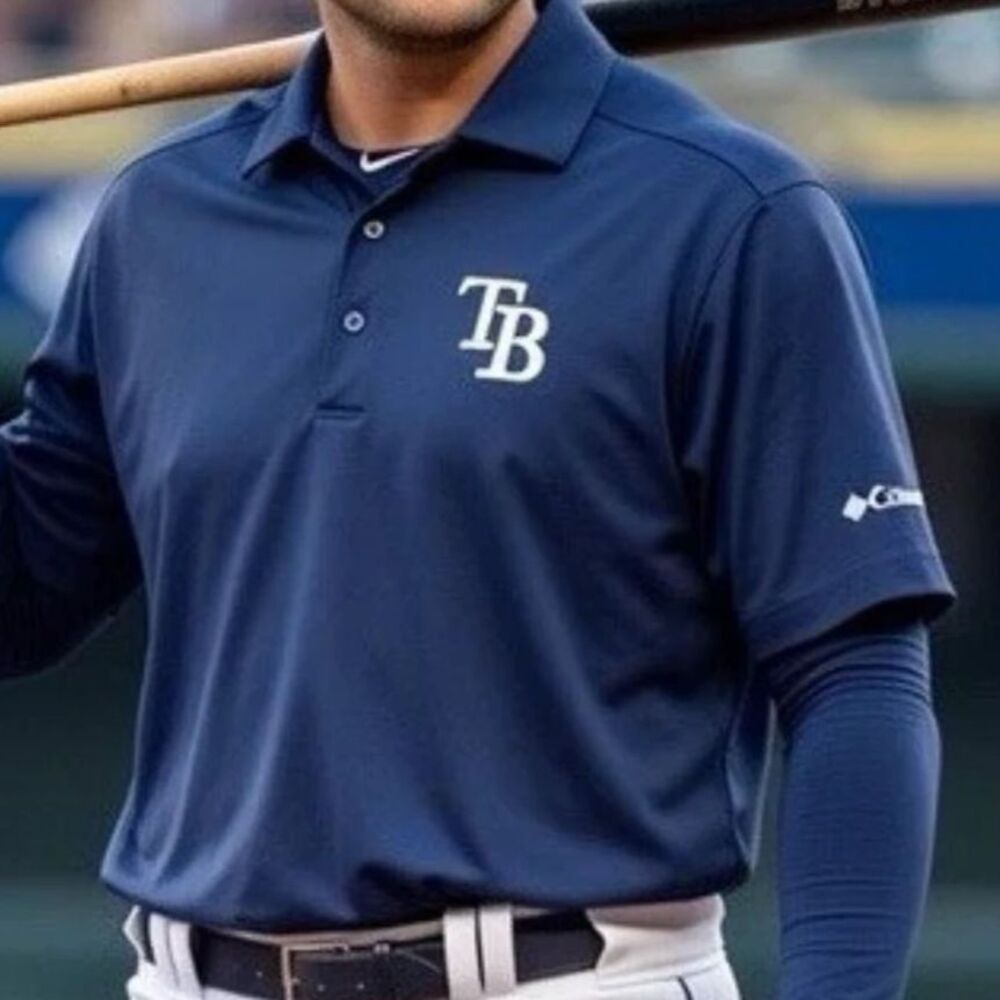 Columbia Golf MLB Tampa Bay Rays Blue Polo Men’s Small
